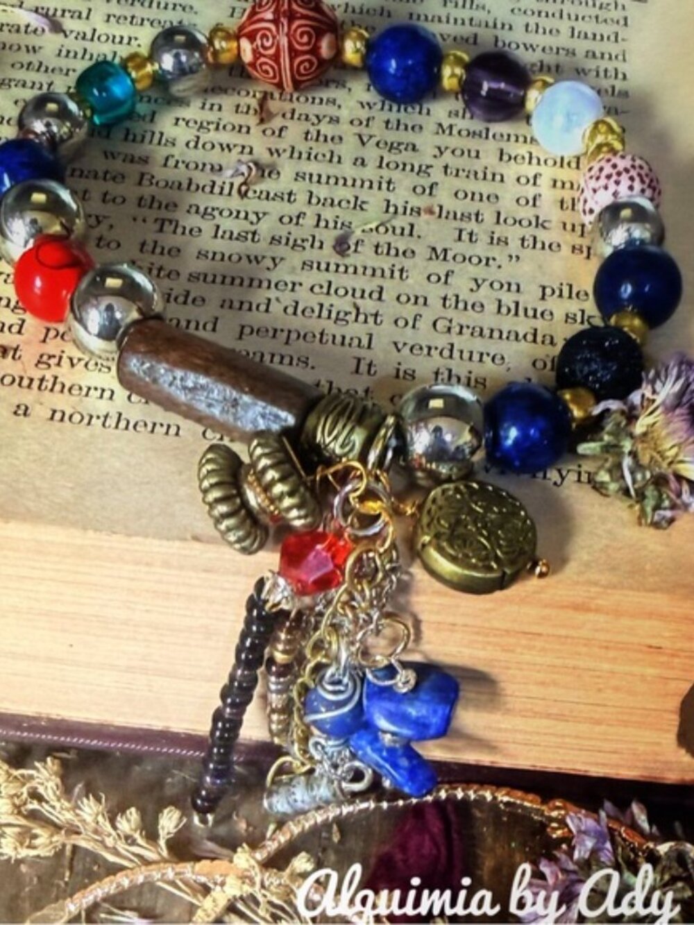 Lapis Agate red turquoise FRINGE + BOHO Bracelet
